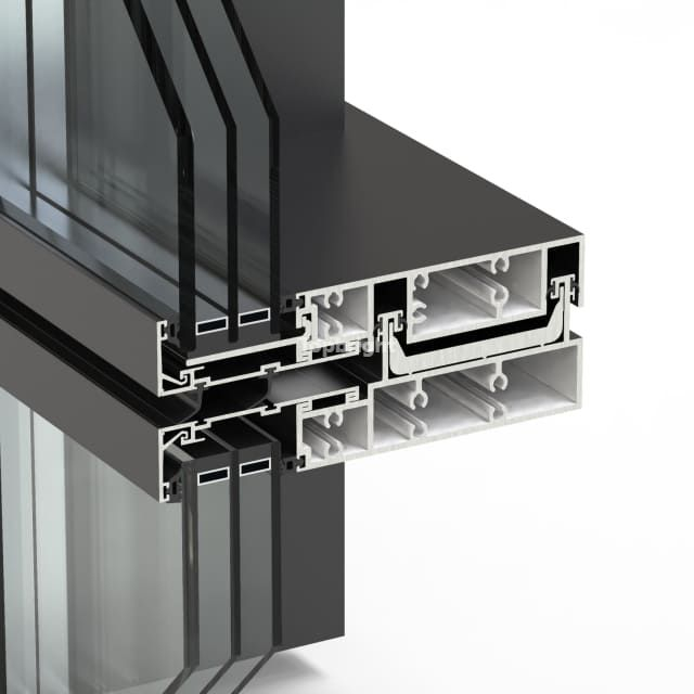 Unitized Strip Window Face Width 85mm Thermal Break Unitized Curtain Wall System TB 85UCW