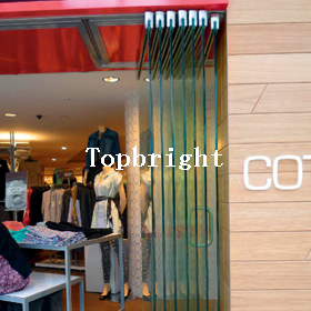 Mall and office framless glass folding door
