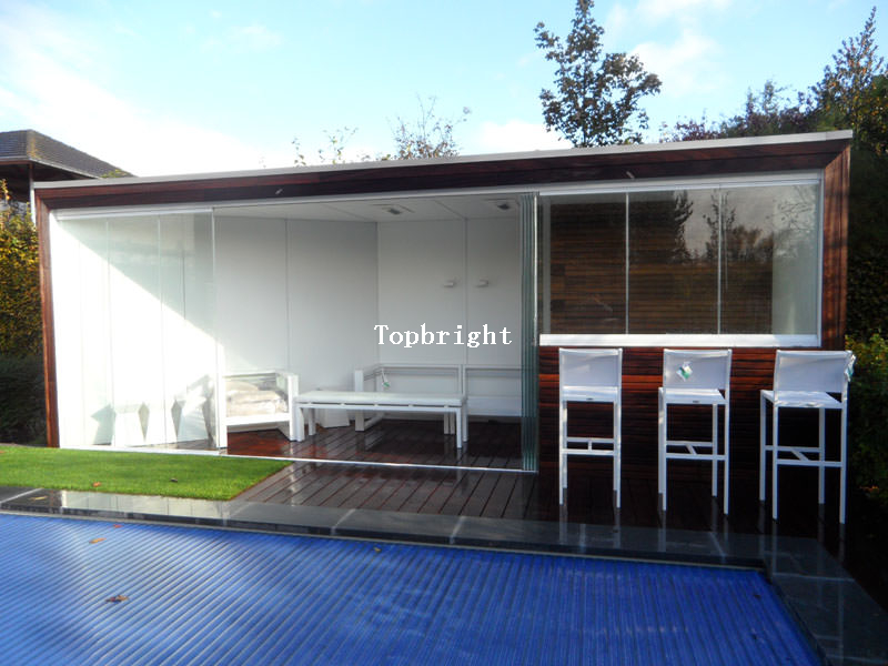 Custom frameless glass folding & stacking door