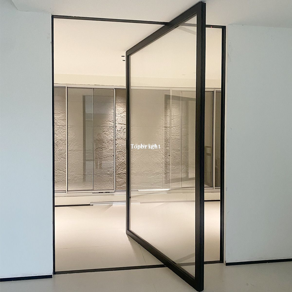 Aluminum Framed Glass Pivot Door with Auto-Open