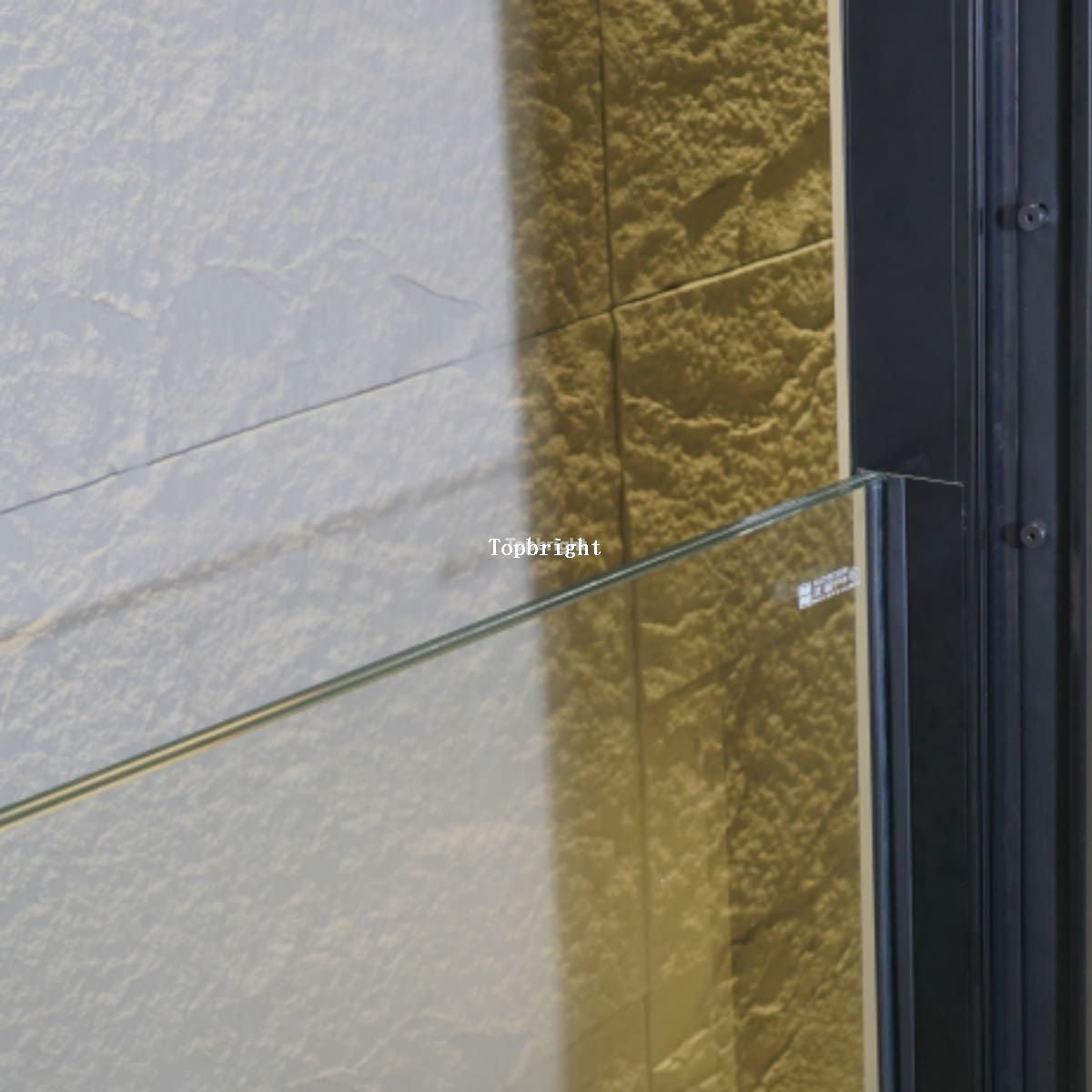 Two-Track Slim Frame Sliding Door with Glass Railing